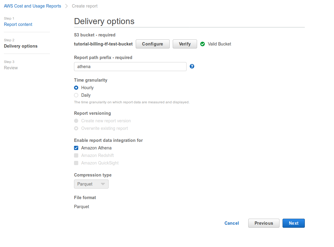 AWS Cost & Usage Report