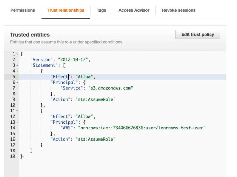 AWS IAM Role Trust Relationship